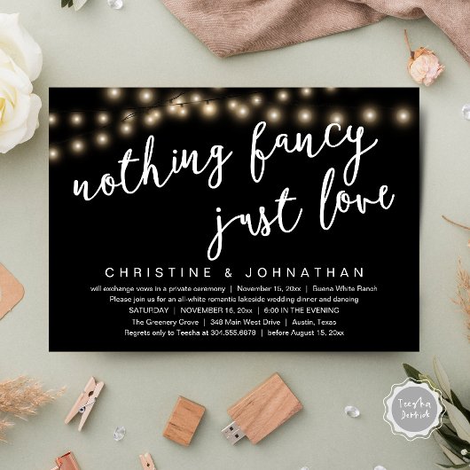Invitation Rien De Chic, Juste Amour Rustique Dîner Mariage