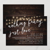 Invitation Rien De Chic, Juste Amour Rustique Dîner Mariage (Devant / Derrière)