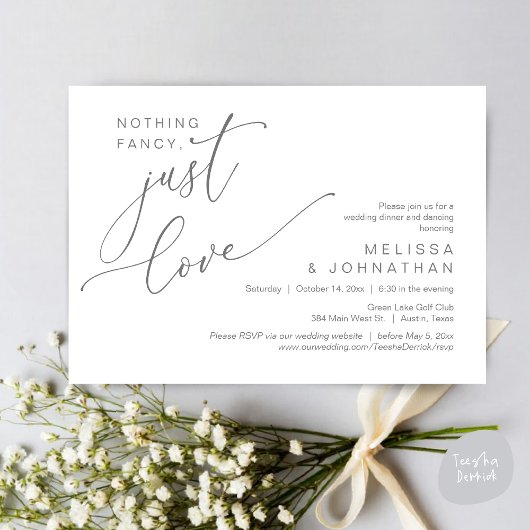 Invitation Rien De Chic, Juste De L'Amour, Dîner Mariage Dans