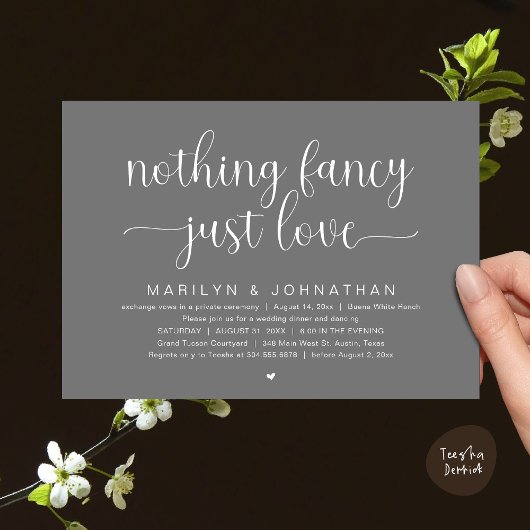 Invitation Rien De Chic, Juste De L'Amour, Dîner Mariage Dans