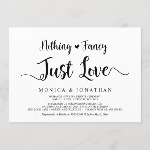 Invitation Rien De Chic, Juste De L'Amour, Moderne Elopement 