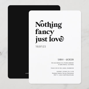 Invitation Rien de fabuleux juste l'amour moderne elopement m