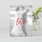 Invitation Rien de fanal Rouge Décontracté Vellum Mariage pho (Debout devant)