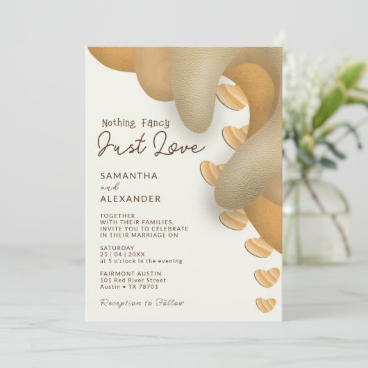 Invitation Rien De Fancy Just Loho Boho Mariage Décontracté (Debout devant)