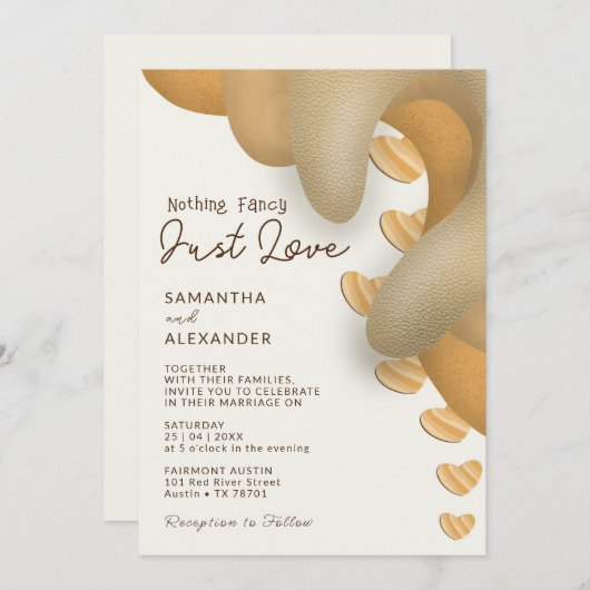 Invitation Rien De Fancy Just Loho Boho Mariage Décontracté (Devant / Derrière)