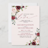 Invitation Rien De Fancy Just Love Blush Pink Burgundy (Devant)
