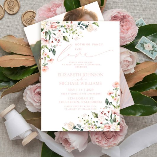 Invitation Rien De Fancy Just Love Blush Pink Photo Mariage