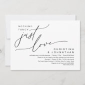 Invitation Rien De Fancy Just Love Dîner Mariage (Devant)