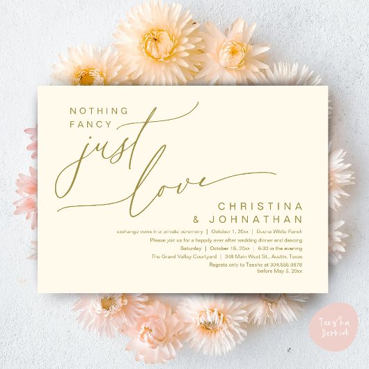 Invitation Rien De Fancy Just Love Dîner Mariage