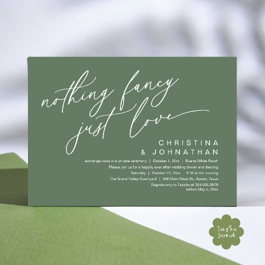 Invitation Rien De Fancy Just Love Dîner Mariage