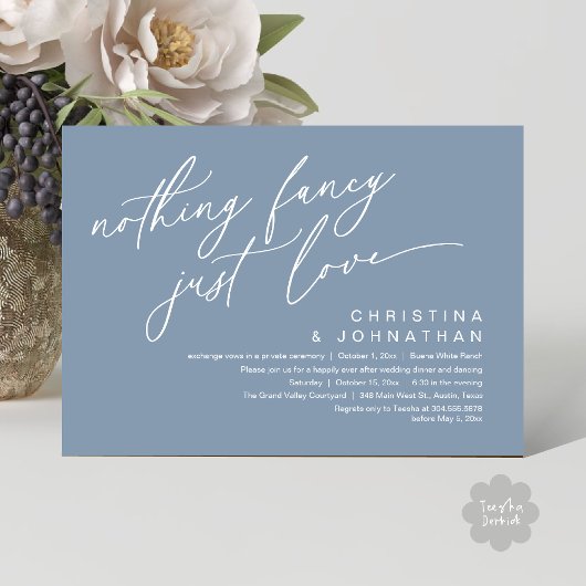 Invitation Rien De Fancy Just Love Dîner Mariage