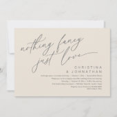 Invitation Rien De Fancy Just Love Dîner Mariage (Devant)