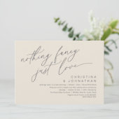 Invitation Rien De Fancy Just Love Dîner Mariage (Debout devant)