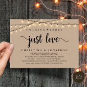 Invitation Rien De Fancy Just Love, Dîner Rustique Mariage