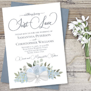 Invitation Rien De Fancy Just Love Dusty Blue Floral Mariage
