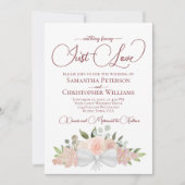 Invitation Rien De Fancy Just Love Dusty Rose Floral Mariage (Devant)