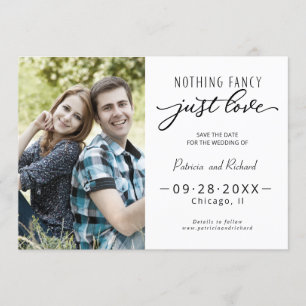 Invitation Rien De Fancy Just Love Enregistrer La Date Photo