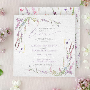 Invitation Rien De Fancy Just Love Floral Décontracté Mariage