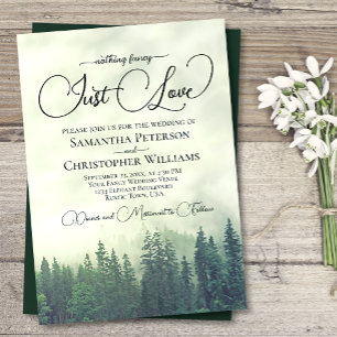 Invitation Rien De Fancy Just Love Foggy Green Pines Mariage