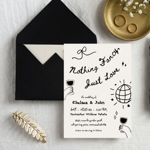 Invitation Rien De Fancy Just Love Français Mariage manuscrit
