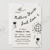 Invitation Rien De Fancy Just Love Français Mariage manuscrit (Devant)