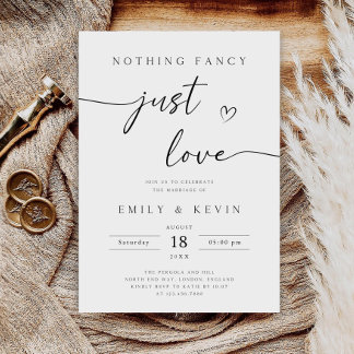 Invitation Rien De Fancy Just Love Invitation, Elopement Rece