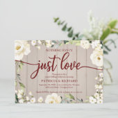 Invitation Rien De Fancy Just Love Mariage Blanc Floral (Debout devant)