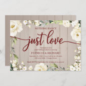 Invitation Rien De Fancy Just Love Mariage Blanc Floral (Devant / Derrière)