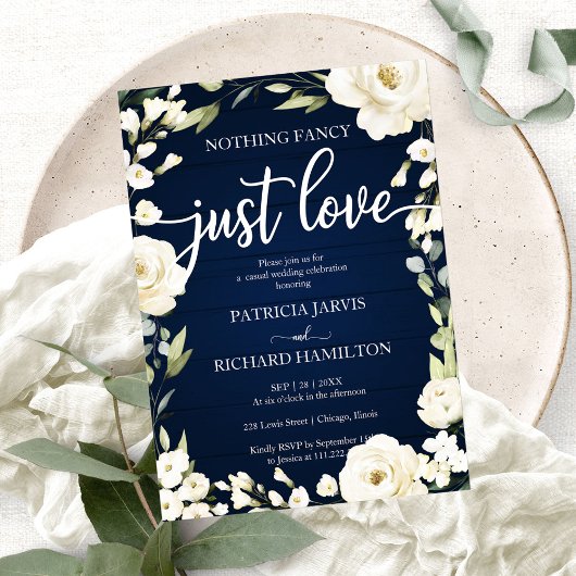 Invitation Rien De Fancy Just Love Mariage Blanc Floral