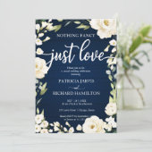 Invitation Rien De Fancy Just Love Mariage Blanc Floral (Debout devant)