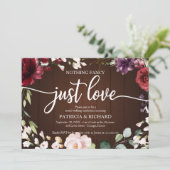 Invitation Rien De Fancy Just Love Mariage Bois rustique (Debout devant)