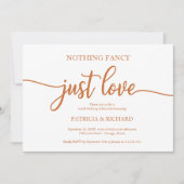Invitation Rien De Fancy Just Love Mariage Décontracté Cuivre (Devant)