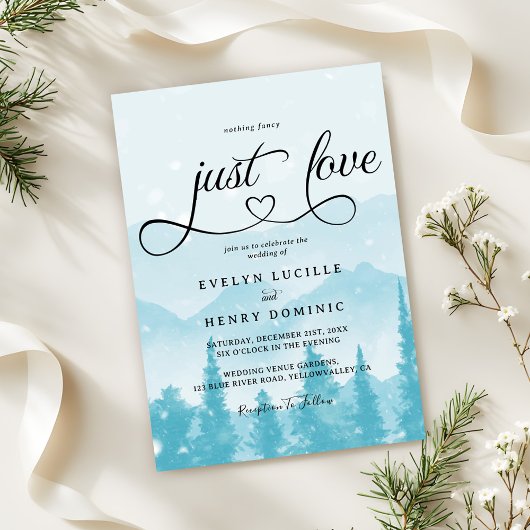 Invitation Rien De Fancy Just Love Mariage d'hiver