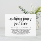 Invitation Rien De Fancy Just Love, Mariage Elopement Dîner (Debout devant)