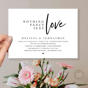 Invitation Rien De Fancy, Just Love Mariage Elopement Dîner