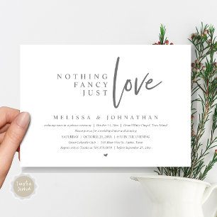 Invitation Rien De Fancy, Just Love Mariage Elopement Dîner