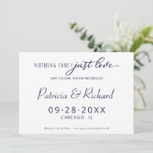 Invitation Rien De Fancy Just Love Mariage Enregistrer La Dat (Debout devant)