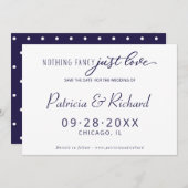 Invitation Rien De Fancy Just Love Mariage Enregistrer La Dat (Devant / Derrière)