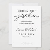 Invitation Rien De Fancy Just Love Mariage Enregistrer La Dat (Devant)