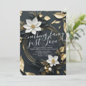 Invitation Rien De Fancy Just Love Mariage Gold Floral Wreath (Debout devant)