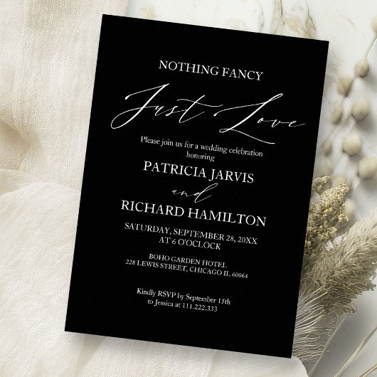 Invitation Rien De Fancy Just Love Mariage intime