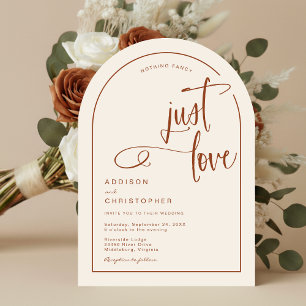 Invitation Rien De Fancy Just Love Mariage manuscrit Script