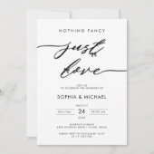 Invitation Rien De Fancy Just Love Mariage Réception (Devant)