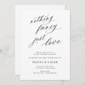 Invitation Rien De Fancy Just Love Mariage Réception (Devant / Derrière)