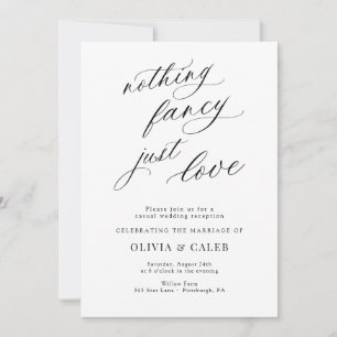 Invitation Rien De Fancy Just Love Mariage Réception