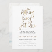 Invitation Rien De Fancy Just Love Mariage Réception (Devant / Derrière)