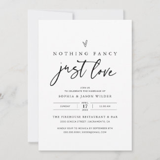 Invitation Rien De Fancy Just Love Mariage Réception
