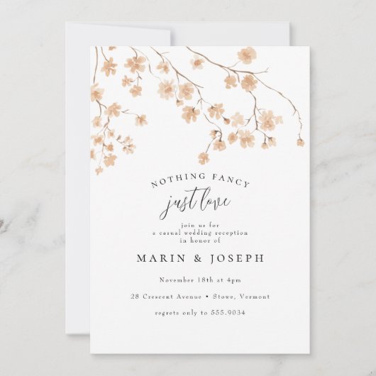 Invitation Rien De Fancy Just Love Mariage Réception Décontra (Devant)