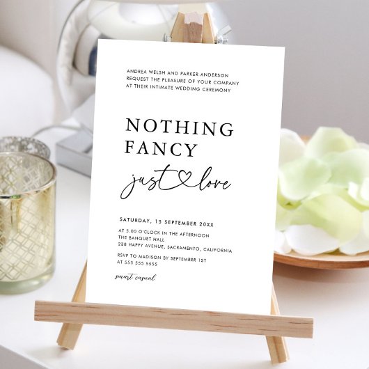 Invitation Rien De Fancy Just Love Mariage Réception Décontra