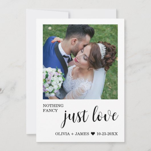 Invitation Rien De Fancy Just Love Mariage Réception Photo (Devant)
